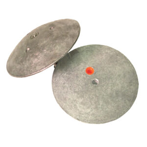 Two galvanized steel ground plates with connectors