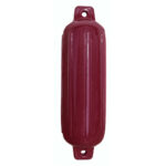 Red marine boat fender with two holes