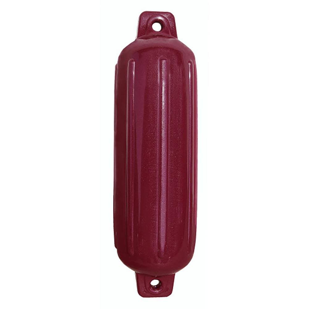 Red marine boat fender with two holes