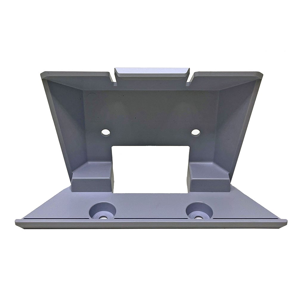 Plastic wall mounting bracket with screw holes