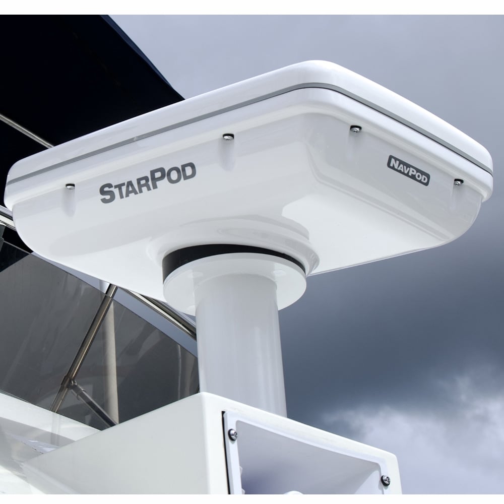 StarPod marine equipment on boat under cloudy sky.