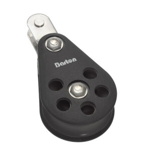 Black sailing pulley block with metal shackle