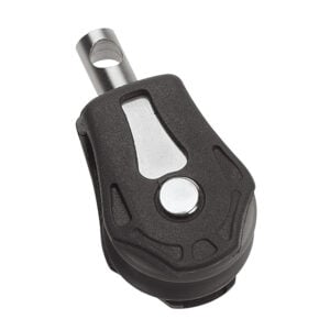 Compact black pulley block with metal eyelet