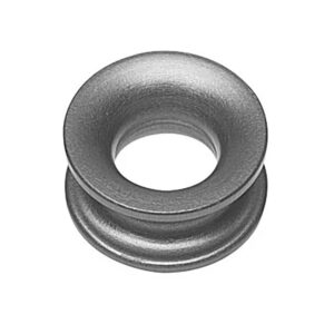 Metal flanged bushing with central hole