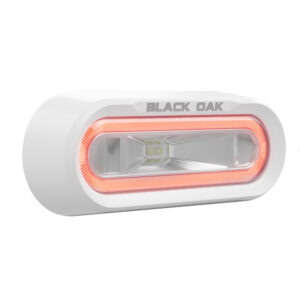 White Black Oak LED light with red halo