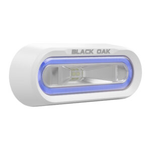 White Black Oak LED light with blue halo