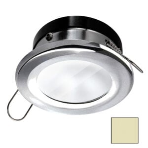 Silver recessed LED ceiling light fixture