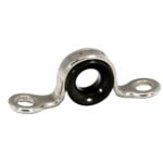 Metal cable clamp with rubber grommet insert