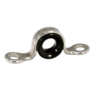 Metal cable clamp with rubber grommet insert