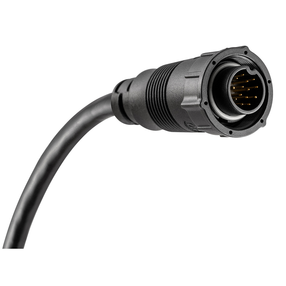 Black circular multi-pin electrical connector plug
