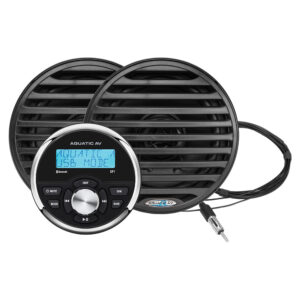 Aquatic AV marine stereo with two speakers