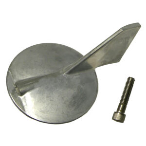 Metal rudder anode with bolt for boats