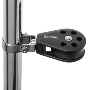 Barton sailing pulley block mounted on metal pole