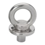 Stainless steel lifting eye bolt with flange base