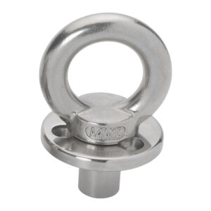 Stainless steel lifting eye bolt with flange base