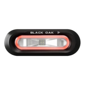 Black Oak LED light with red halo