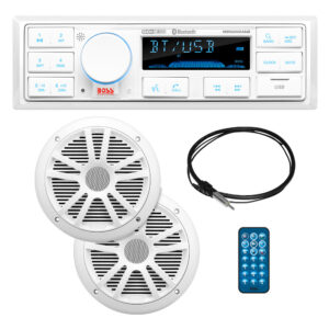 Marine Bluetooth stereo with speakers and remote