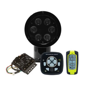 LED searchlight system with remote control.