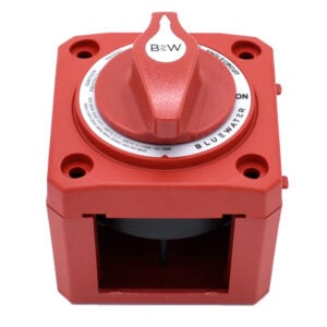 Red marine battery disconnect rotary switch