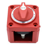 Red marine battery selector switch with dial