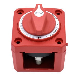 Red marine battery selector switch with dial