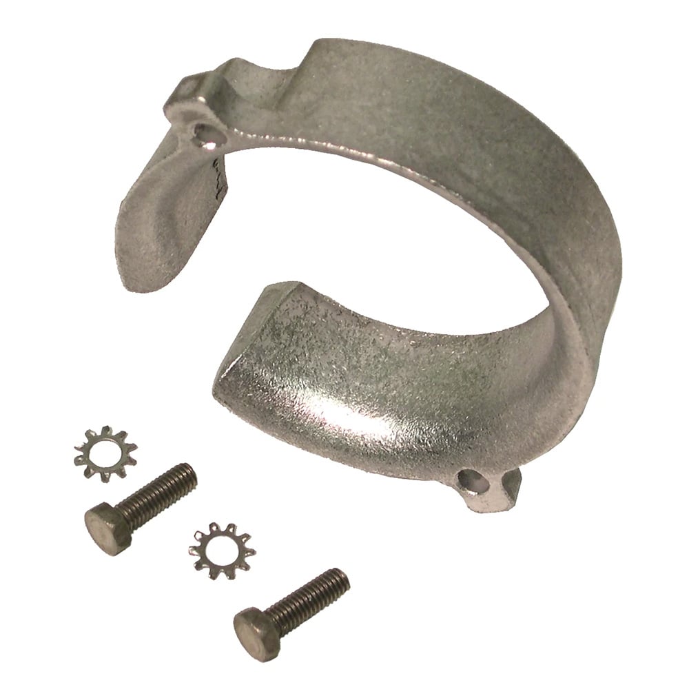 Metal clamp with screws and washers