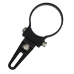 Black metal mounting clamp with circular ring