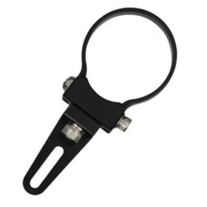 Black metal mounting clamp with circular ring