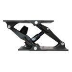Motorcycle rear shock suspension with adjustable damping.