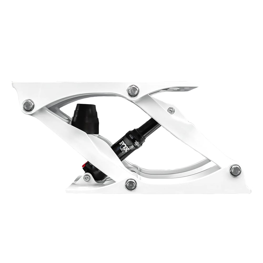 White bicycle rear suspension system