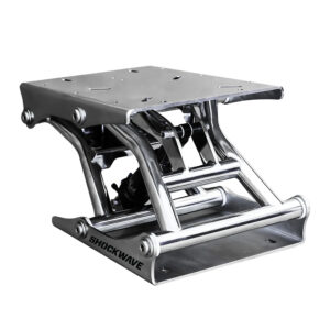 Shockwave motorcycle seat suspension mechanism close-up