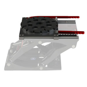 Adjustable platform for engineering equipment.