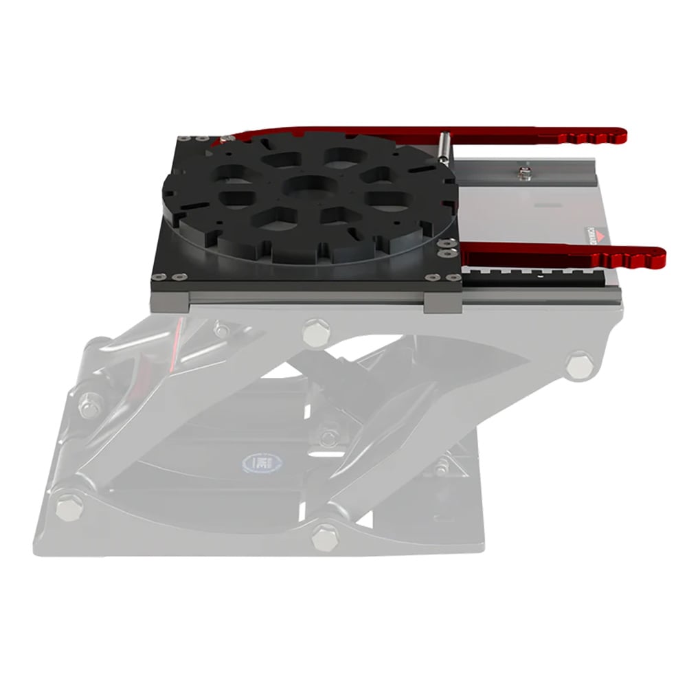 Adjustable platform for engineering equipment.