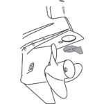 Illustration showing propeller installation process.