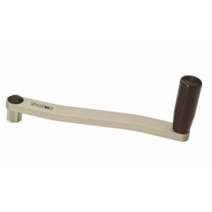 Beige manual window crank handle with brown knob