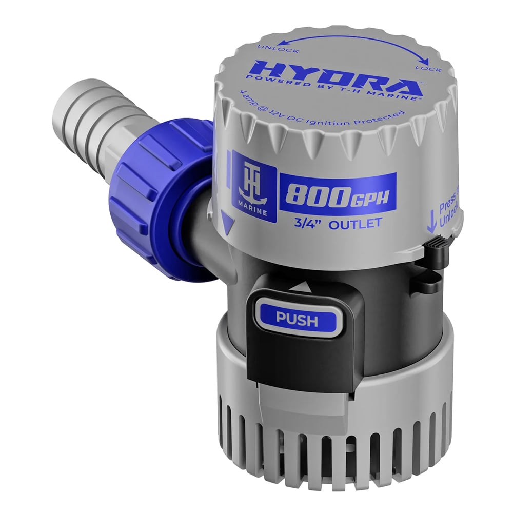 Hydra 800GPH marine pump with push button.