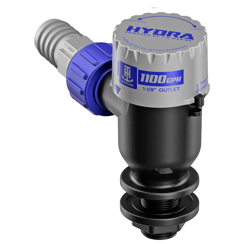 Hydra 1100 GPH marine pump with outlet.