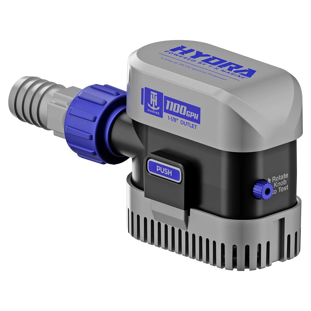 Marine bilge pump with 1100 GPH capacity.