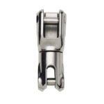 Shiny stainless steel boat fitting hardware connector.