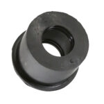 Black rubber cylindrical bushing with flange