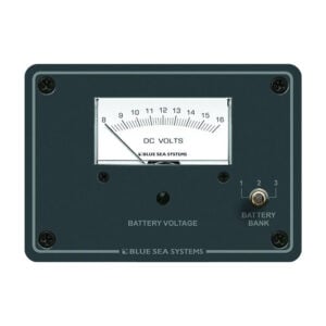 DC battery voltage gauge with selector switch
