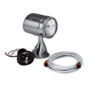 Marine spotlight with cables and control switch