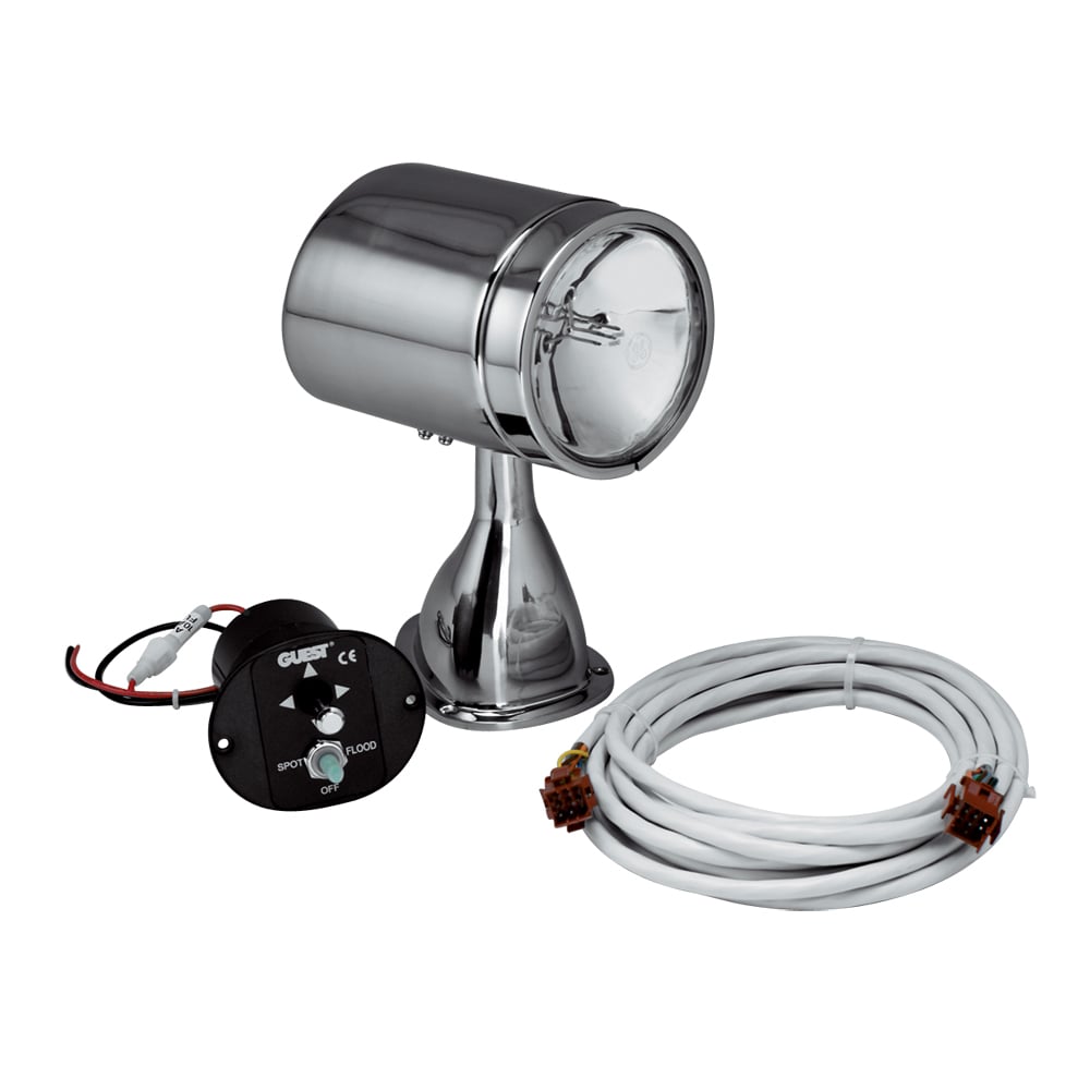 Marine spotlight with cables and control switch