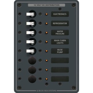 12-volt DC boat electrical distribution panel