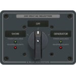 240V AC shore or generator selector panel