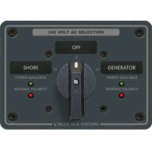 240V AC shore or generator selector panel