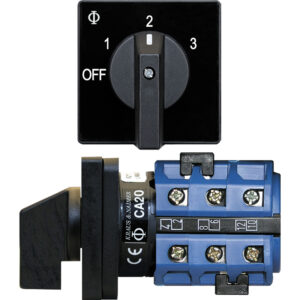 Rotary selector switch with OFF and 1-3 positions