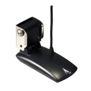 Black wired sensor with metal mounting bracket