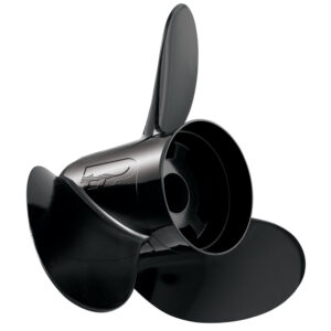 Black boat propeller with three blades