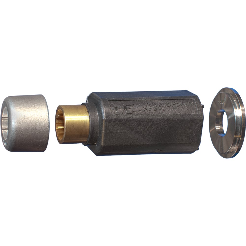 Boat propeller shaft assembly with components